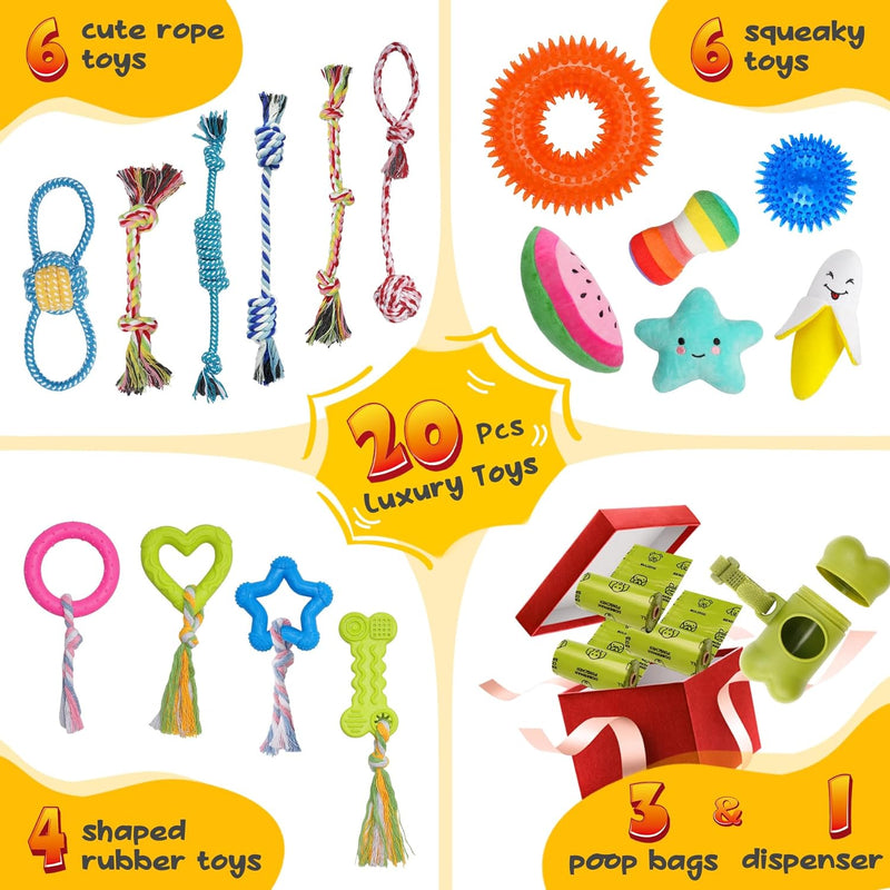 30% OFF! 20-Piece Puppy Pack: Teething Toys, Rope Toys, Squeaky Toys * CHEAPER THAN AMAZON