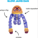 BARK Slow Jams Dan Crinkly Tube Squeaky Plush Dog Toy