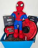 Spiderman Squeaking & Fetching Dog Toys Gift Basket for Dogs & Puppies