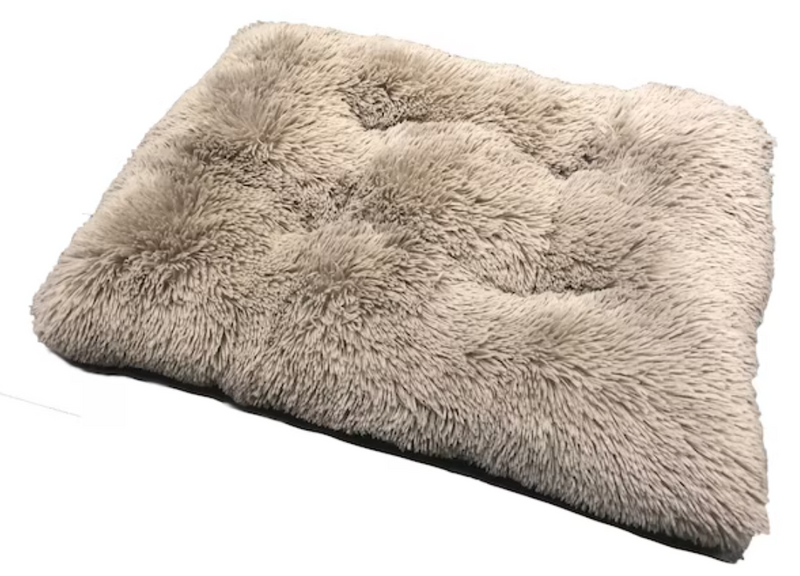 Precious Tails Rectangular Pillow Calming Dog Bed: Taupe