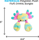 10% OFF! BARK Moe the Mosaic Crab Squeaky & Soft Crinkle Dog Toy for Tiny & Small Dogs