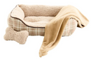 $5 OFF! Style Selections Rectangular Tan Plaid Bolster with Blanket & Plush Bone