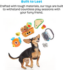 BARK Slow Jams Dan Crinkly Tube Squeaky Plush Dog Toy