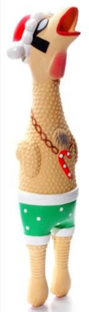 Outward Hound Squawkers Christmas Latex Rubber Chicken: Earl