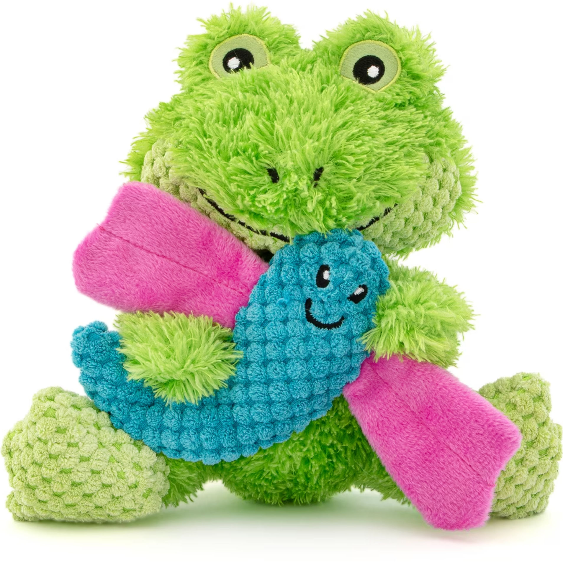 GURU Loveys Frog Plush Interactive Squeak Dog Toy