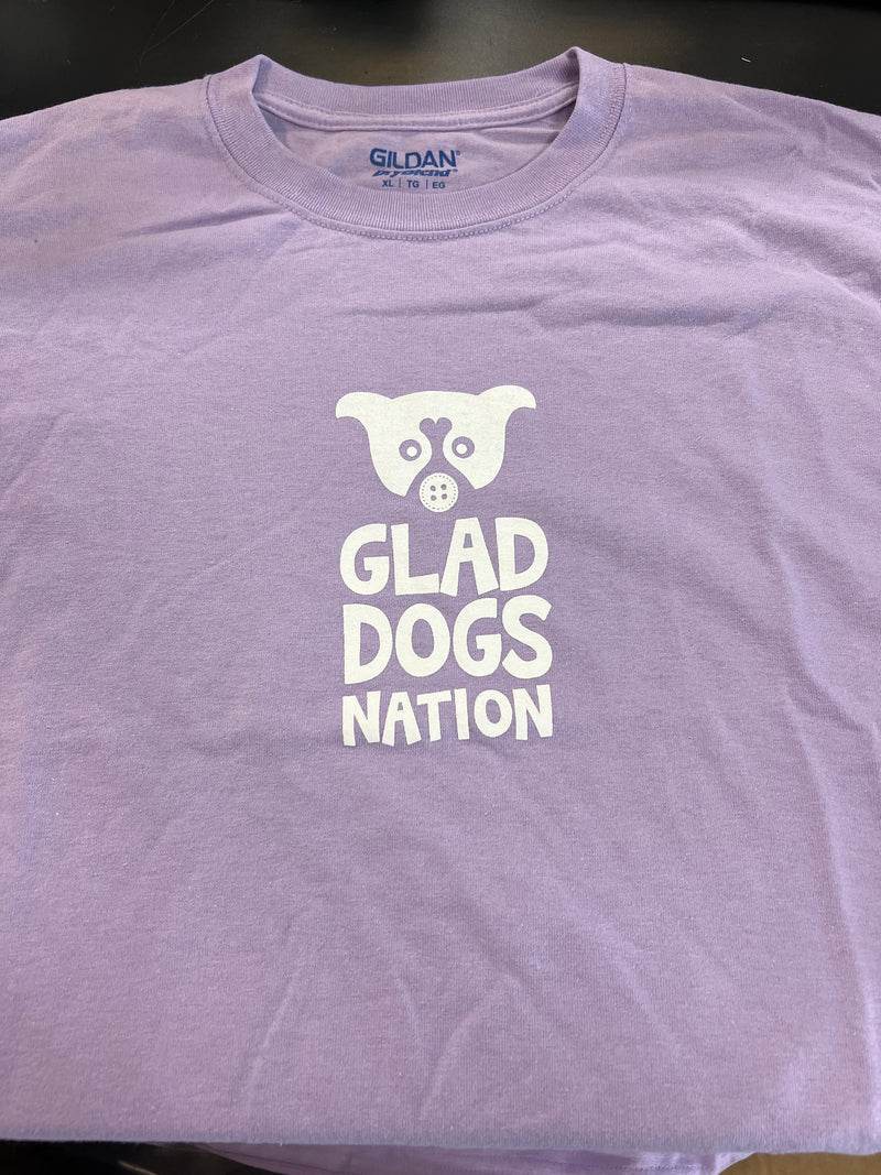 Glad Dogs Nation Short Sleeve T-Shirt: Lilac