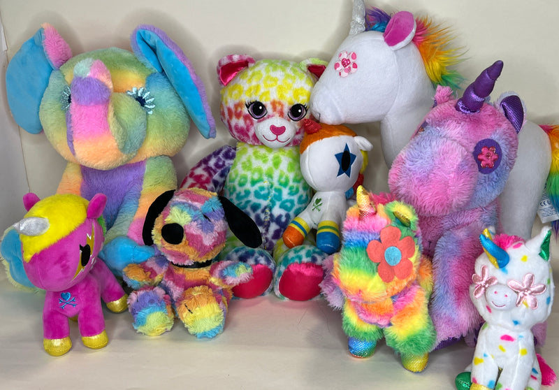 Rainbow Themed Stuffed & Squeaky Dog Toys
