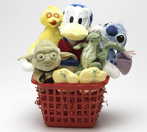 'Toon Town Cartoon Character SQUEAKY Dog & Puppy Gift Basket: 3 Sizes