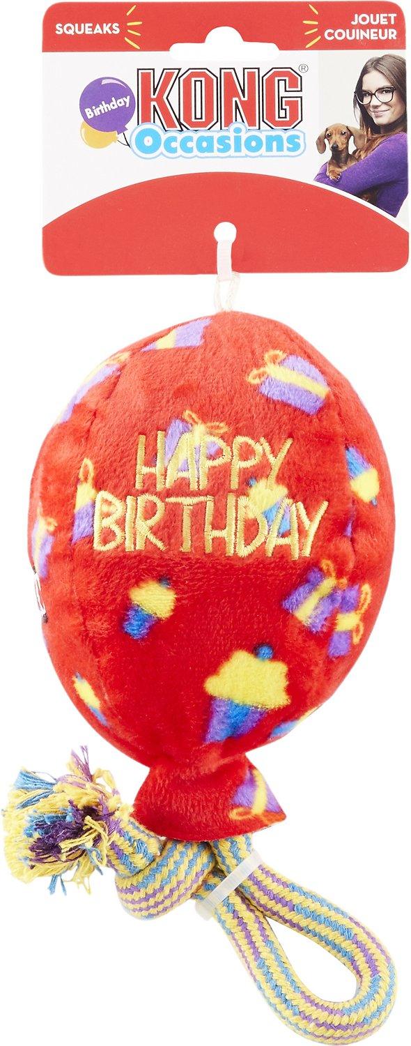 KONG Birthday & Celebrate Balloons Squeaky Fetch & Tug Toy: 3 Sizes