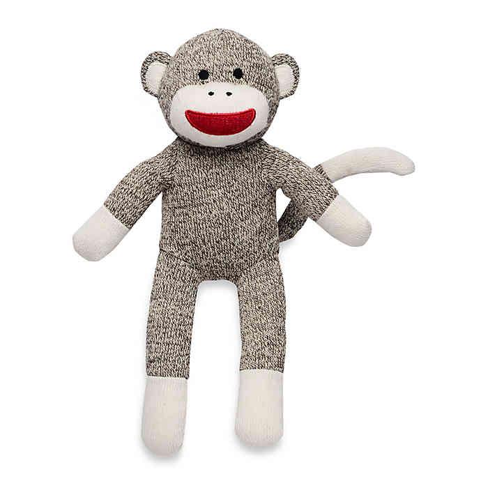 Classic Sock Monkey Stuffed & Squeaky Dog Toys: All Sizes