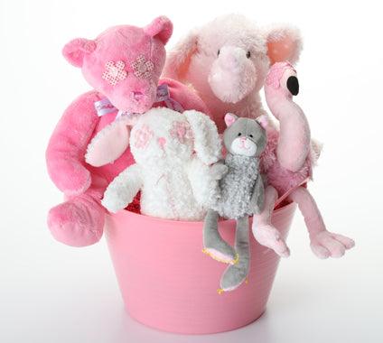 Pretty in Pink SQUEAKY Dog & Puppy Gift Basket: 3 Sizes