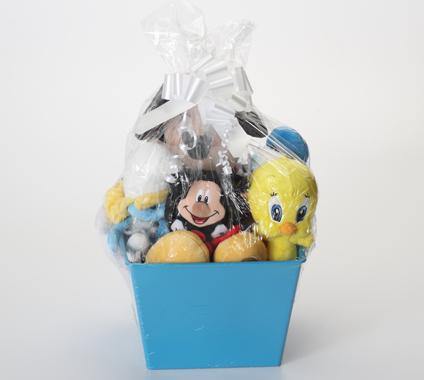 'Toon Town Cartoon Character SQUEAKY Dog & Puppy Gift Basket: 3 Sizes