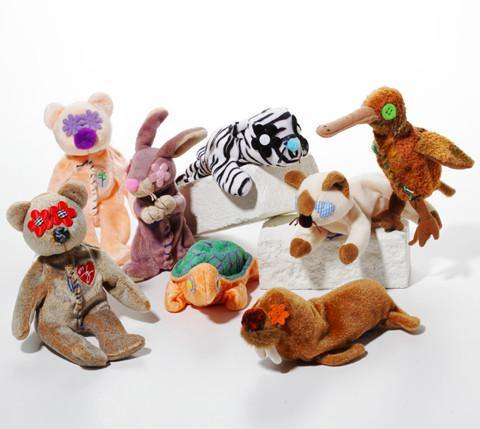 Blaster Baby Lightly-Stuffed Dog Toy with Big SQUEAKER / Beanie Babies with No Beans!