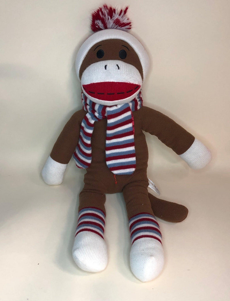Classic Sock Monkey Stuffed & Squeaky Dog Toys: All Sizes