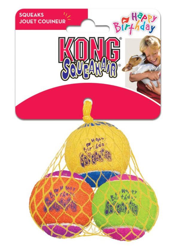 KONG SqueakAir Happy Birthday Balls 3 Pack