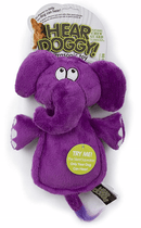 HEAR DOGGY Silent Squeaker Chew Guard Flattie ELEPHANT Dog Toy / CHEAPER THAN CHEWY!