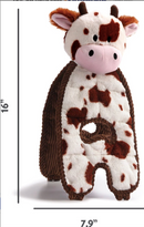Outward Hound Cuddle Tugs Cow Squeaky Plush Dog Toy