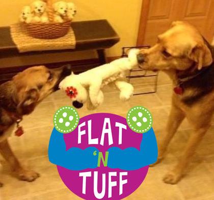 LARGE FLAT 'N TUFF Dog Toy with NO STUFFING, Squeak or NO Squeak