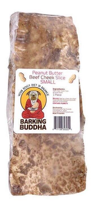Barking Buddha 6" PEANUT BUTTER Beef Cheek Slices: Small & Medium Dogs