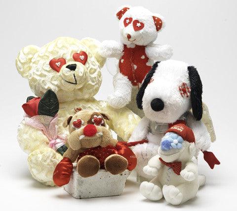 Hearts, Love & Candy Dog Toy: Squeak & NO Squeak, All Sizes