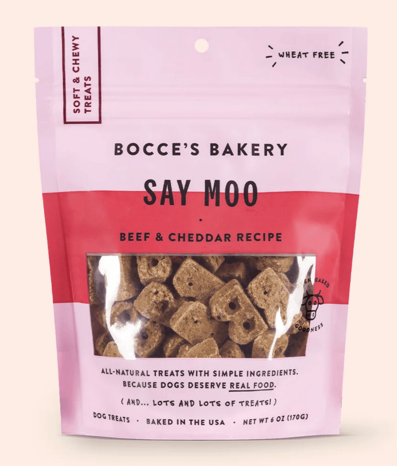 $1 OFF! Bocce's Bakery Say Moo Soft & Chewy Treats: Beef & Cheddar - Glad Dogs Nation | ALL Profits Donated