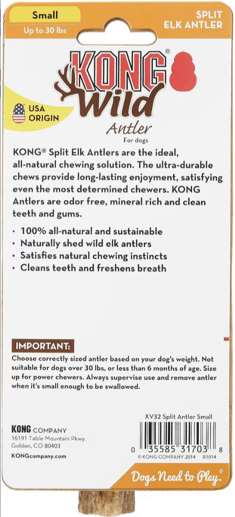 $1 OFF! KONG Wild Whole Elk Antler Dog Chew Small - Glad Dogs Nation | ALL Profits Donated