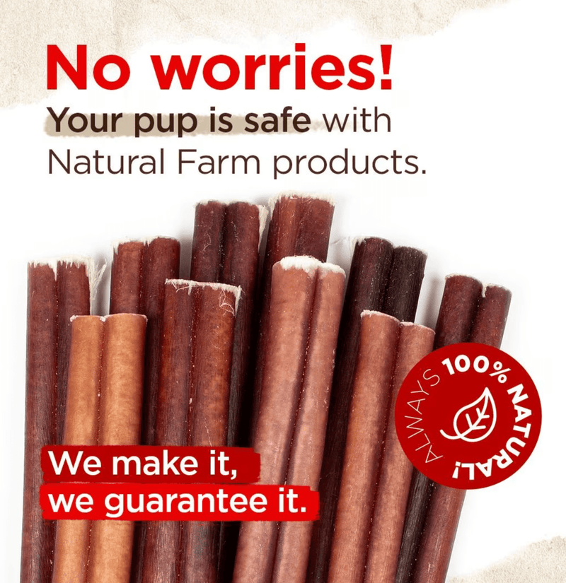 $1 OFF! Natural Farm Beef 12" Bully Sticks Dog Treats CHEAPER THAN CHEWY - Glad Dogs Nation | ALL Profits Donated