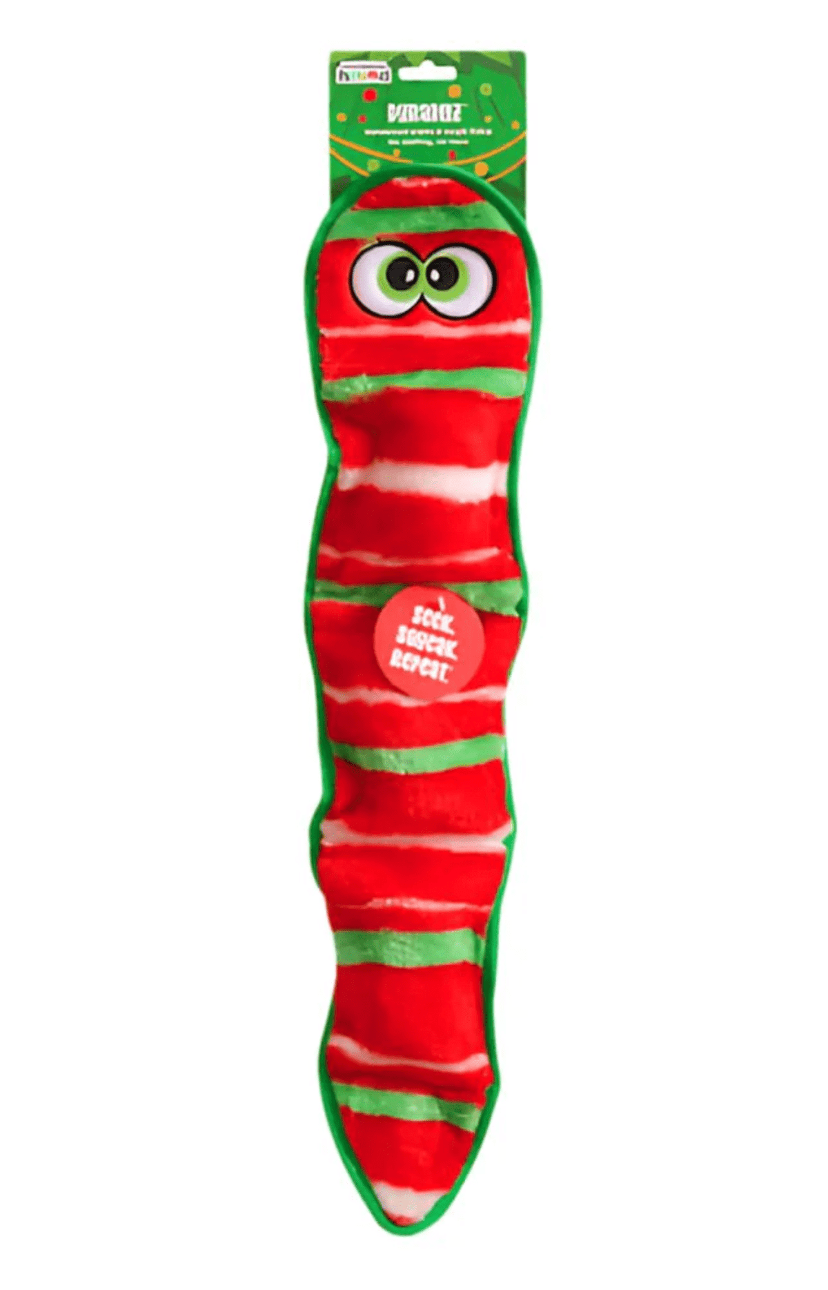 $1 OFF! Outward Hound Durablez Holiday Snake Dog Chew Toy: Red or Gree