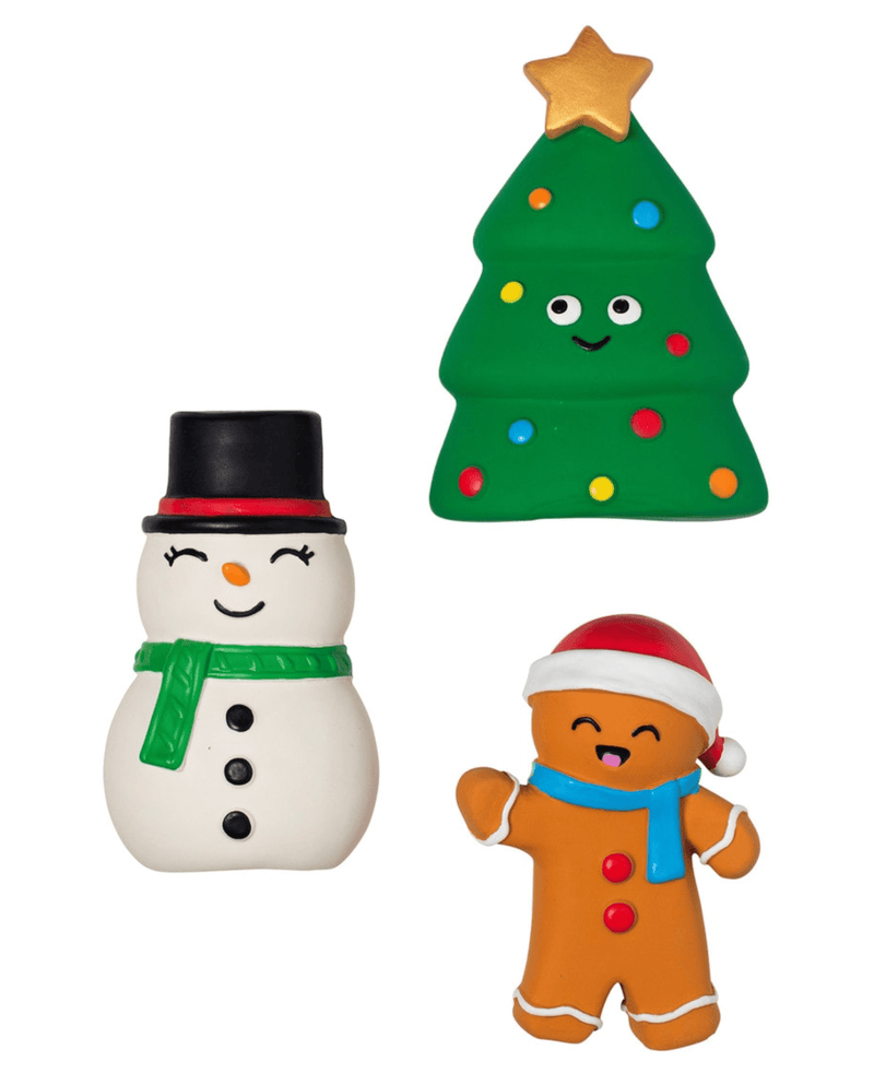 $1 OFF! PetShop by Fringe Studio Festive Friends Squeaky Latex Mini Dog Toy 3 Piece Set - Glad Dogs Nation | ALL Profits Donated