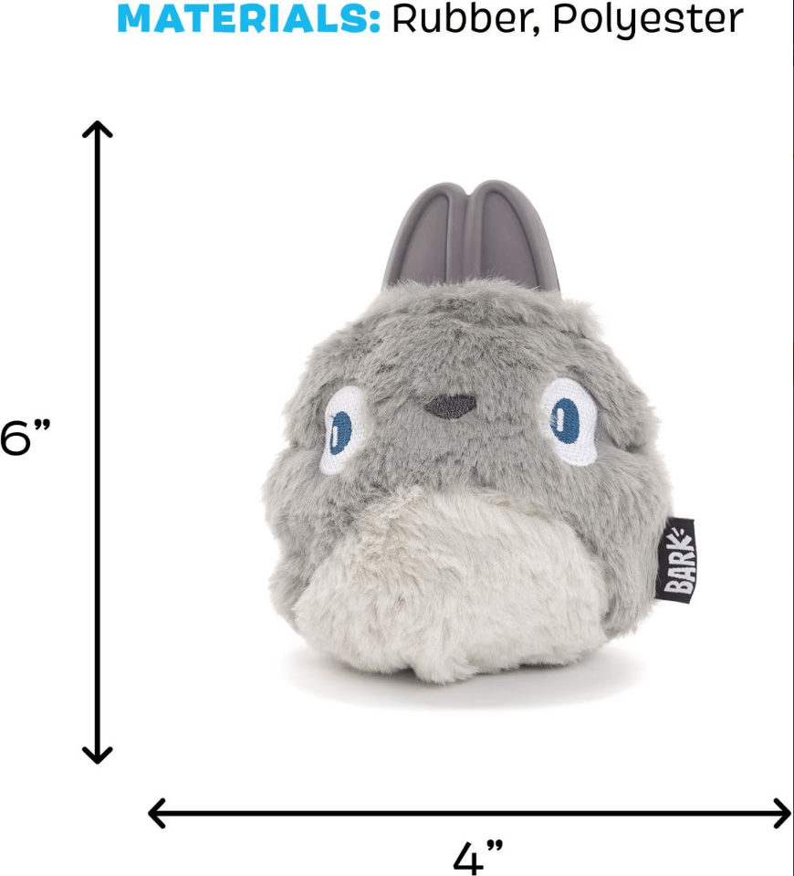 Rubber Rabit BARK Hare Raiser Rabbit Rubber Super Chewer Dog Toy Grey Medium/Large