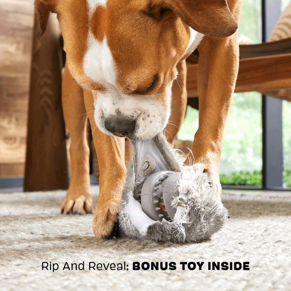 Bark Rabbit BARK Hare Raiser Rabbit Rubber Super Chewer Dog Toy Grey Medium/Large