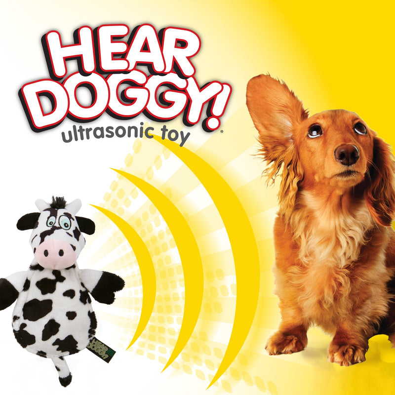 HEAR DOGGY Silent Squeaker Chew Guard Flattie BROWN BEAVER Dog Toy / CHEAPER THAN CHEWY!