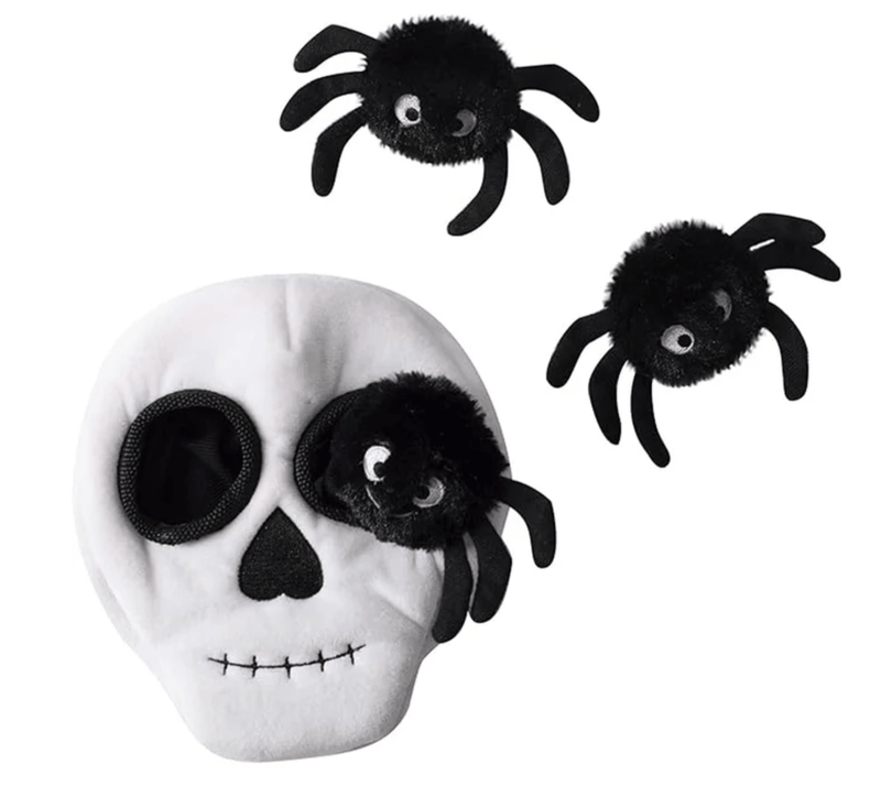 18% OFF! PetShop by Fringe Studio Skull With Spiders Plush Squeaky Hide & Seek Burrow Dog Toy - Glad Dogs Nation | ALL Profits Donated