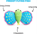 $2 OFF! BARK Freddy the Flying Fish Dog Toy: 2 Squeakers + Crinkle - Glad Dogs Nation | ALL Profits Donated