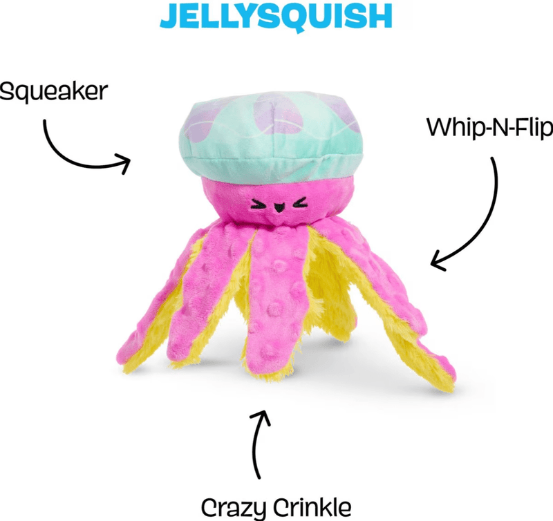 $2 OFF! BARK Jelly Squish Squeaky & Soft Crinkle Plush Dog Toy - Glad Dogs Nation | ALL Profits Donated