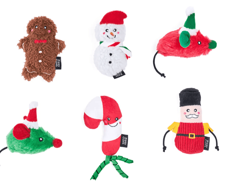 $3 OFF! ZippyClaws Holiday Festive Cheer Cat Toy 6 Pack - Glad Dogs Nation | ALL Profits Donated