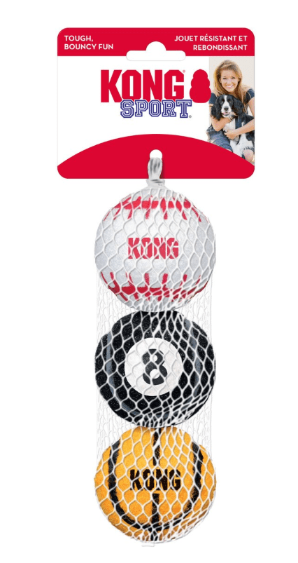 30% OFF! KONG Sport Balls Dog Fetch Toys Medium 3 Pack - Glad Dogs Nation | ALL Profits Donated