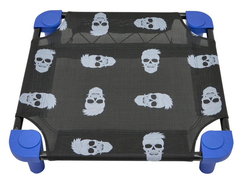 4Legs4Pets Elevated Dog Bed: Halloween Limited Edition Bearded Skull Cool Dude