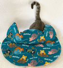 $5 OFF! Screaming Pickles Handmade Cat - Head Shaped Blue Fleece Pet Bed Cozy Mat: Kittens with Yarn - Glad Dogs Nation | ALL Profits Donated