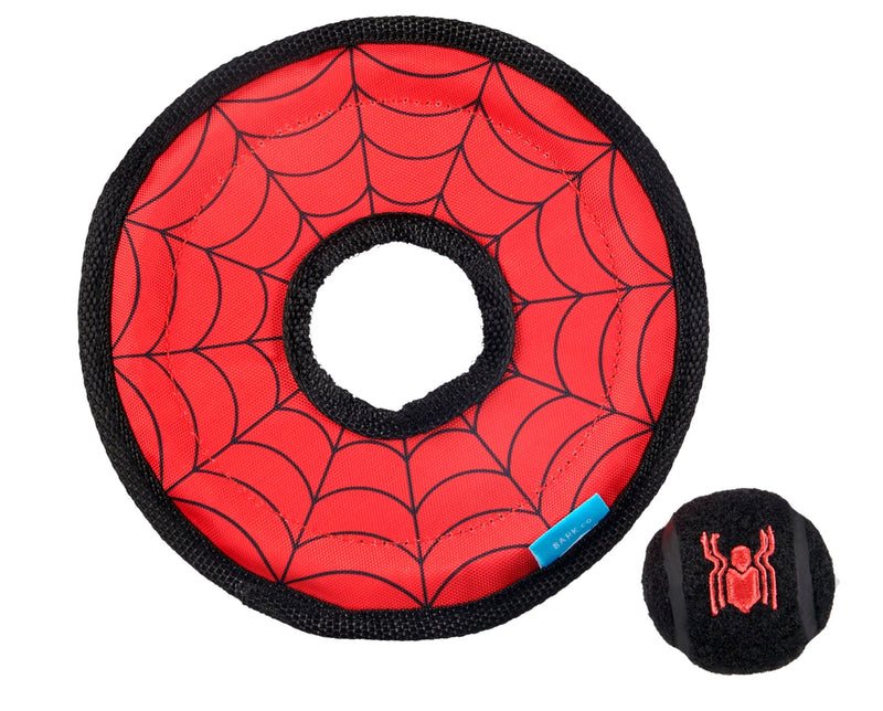 50% OFF! BARK 2pc Marvel Spiderman Spider Flyer & Squeaky Fetch Ball - Glad Dogs Nation | ALL Profits Donated