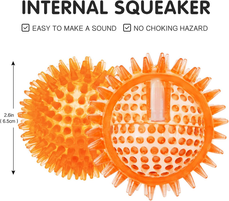 NEW! 2.5" Spiky Squeaker Ball, 3 Colors CHEAPER THAN AMAZON