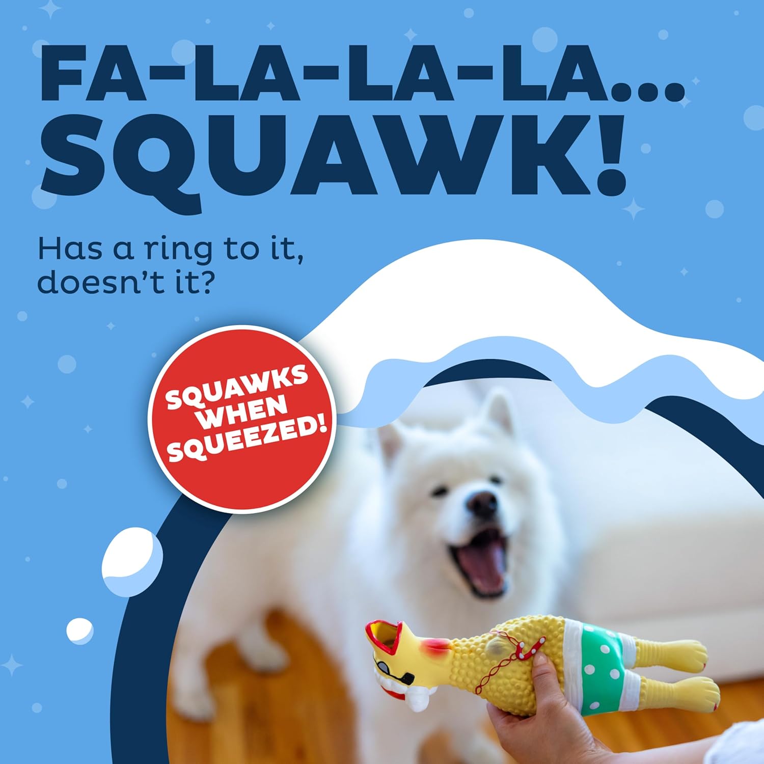 Outward Hound Squawkers Christmas Latex Rubber Chicken: Earl or Henrietta