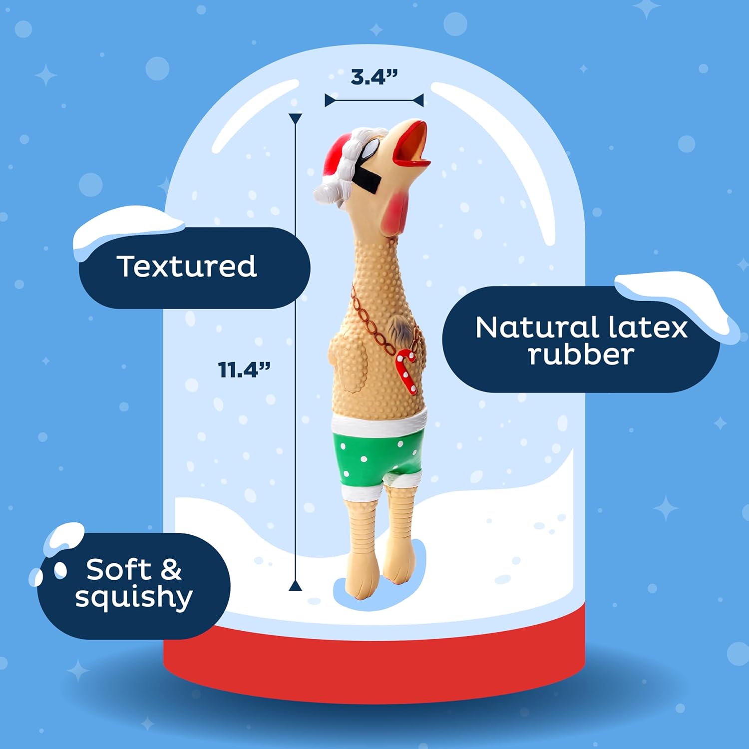 Outward Hound Squawkers Christmas Latex Rubber Chicken: Earl or Henrietta