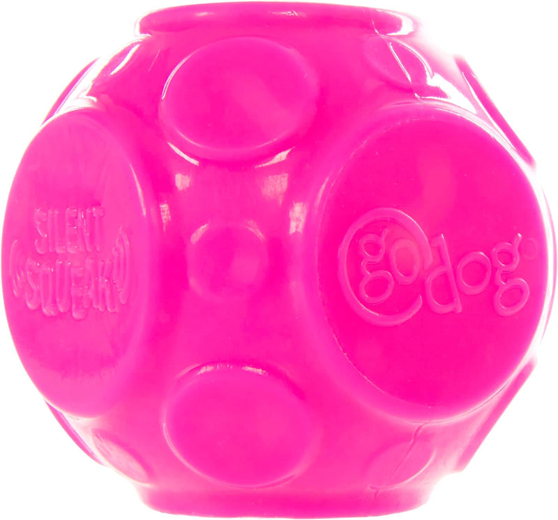 Godog Silent Squeaker Ball Dog Toy 2pk