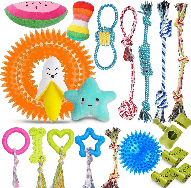 20-Piece Puppy Pack: Teething Toys,  Rope Toys, Squeaky Toys * CHEAPER THAN AMAZON