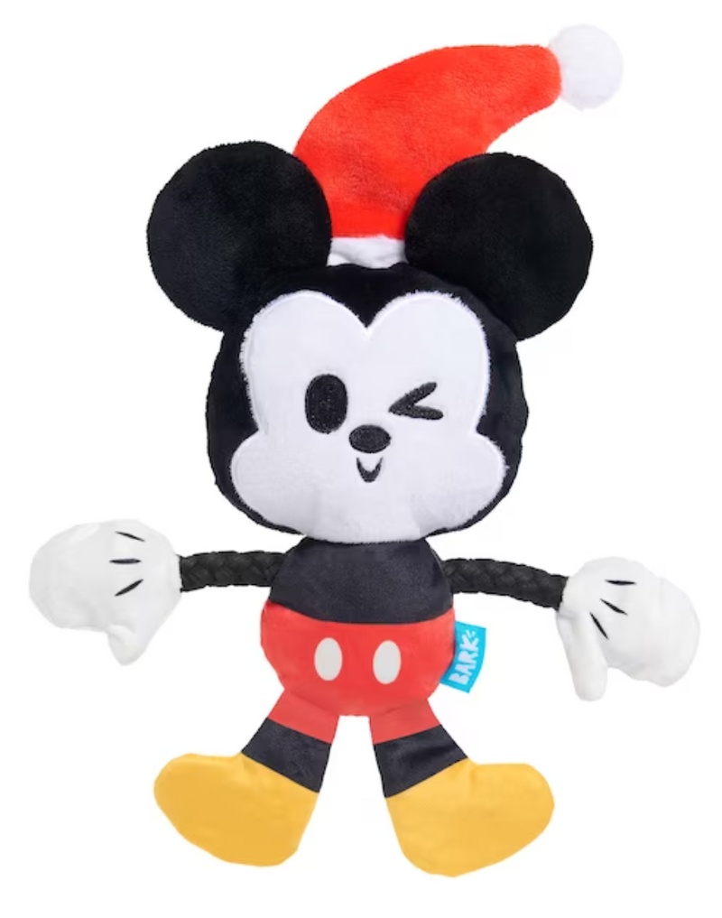 50% OFF! BARK Disney Mickey Mouse Santa Plush Squeaky Dog Toy