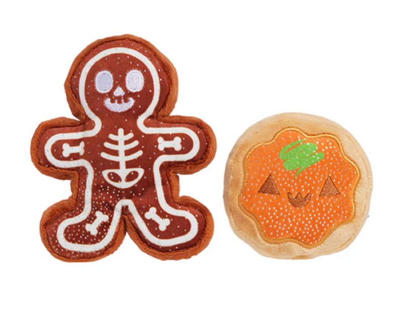 BARK Spookie Cookies Plush Dog Toy Squeak & Crinkle 2 Pack