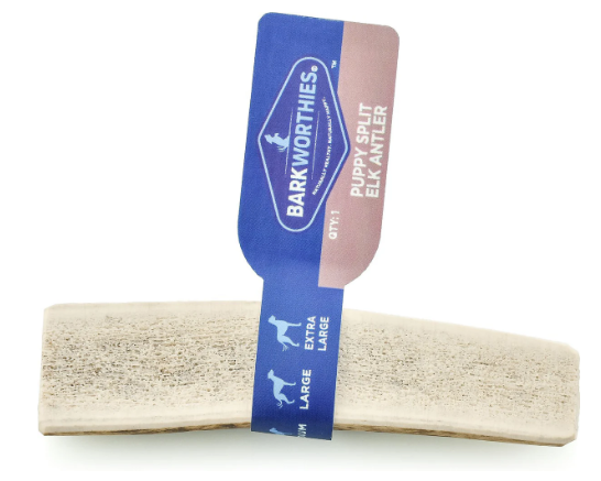 Barkworthies Elk Antlers Dog Treat: Split & Whole, S-XL