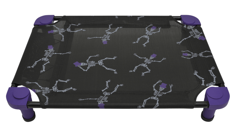 4Legs4Pets Elevated Dog Bed: Halloween Limited Edition Skeletons on Black