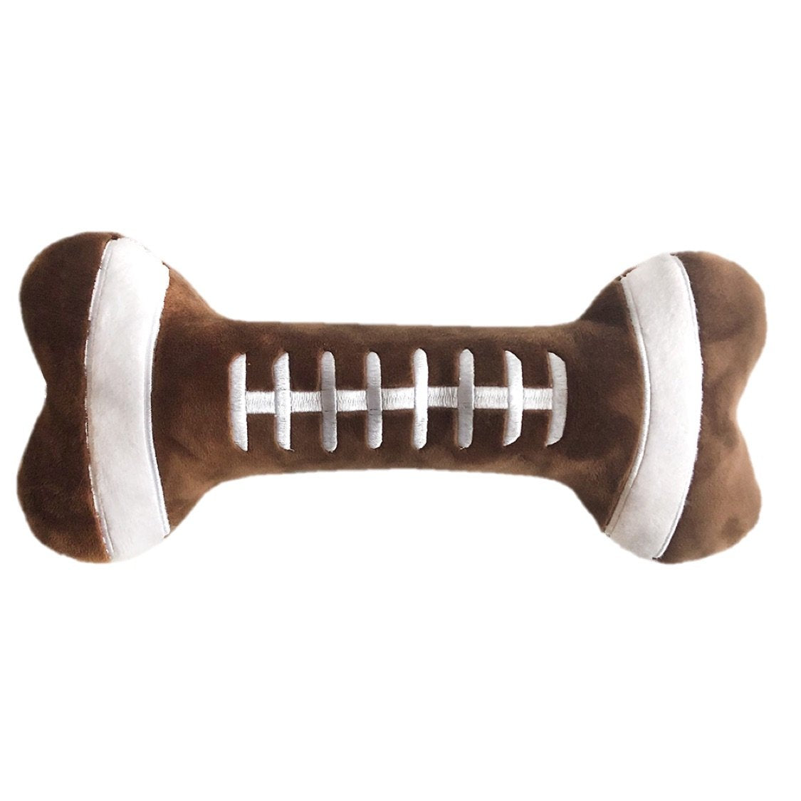 Lulubelles Football Bone Power Plush Squeak & Crinkle Dog Toy: 2 Sizes